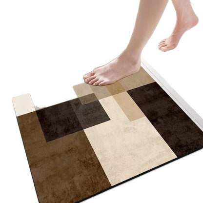 Geometrisch gemusterte rutschfeste Badmatte Brehn