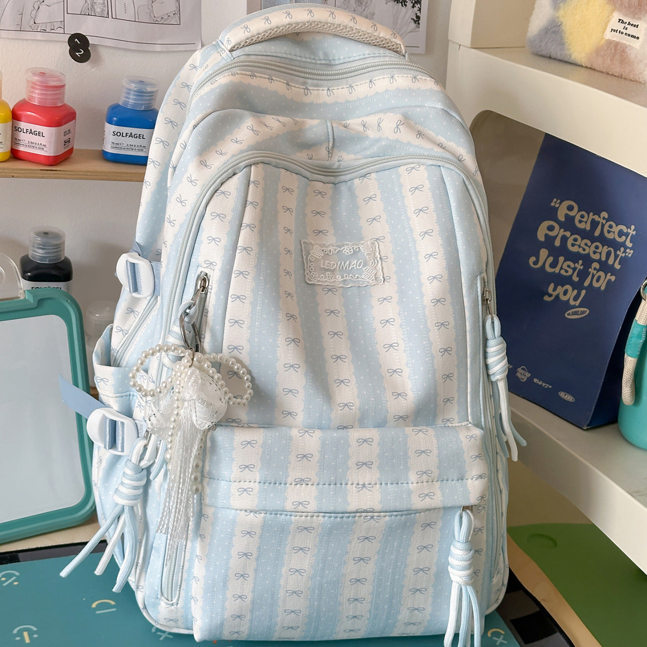 Stylische, mit Schleife verzierte, lässige Rucksack