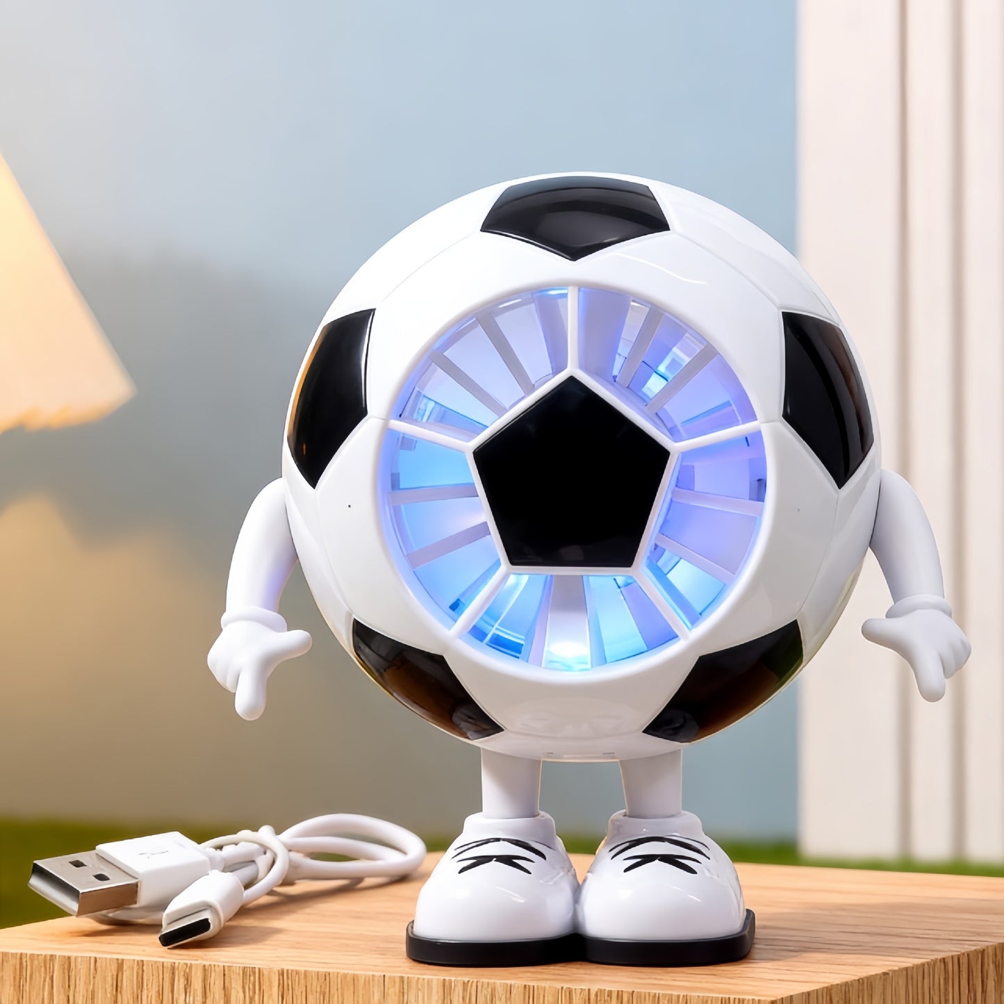 Damen Kreativer Tischventilator im Fußballmotiv Brehn