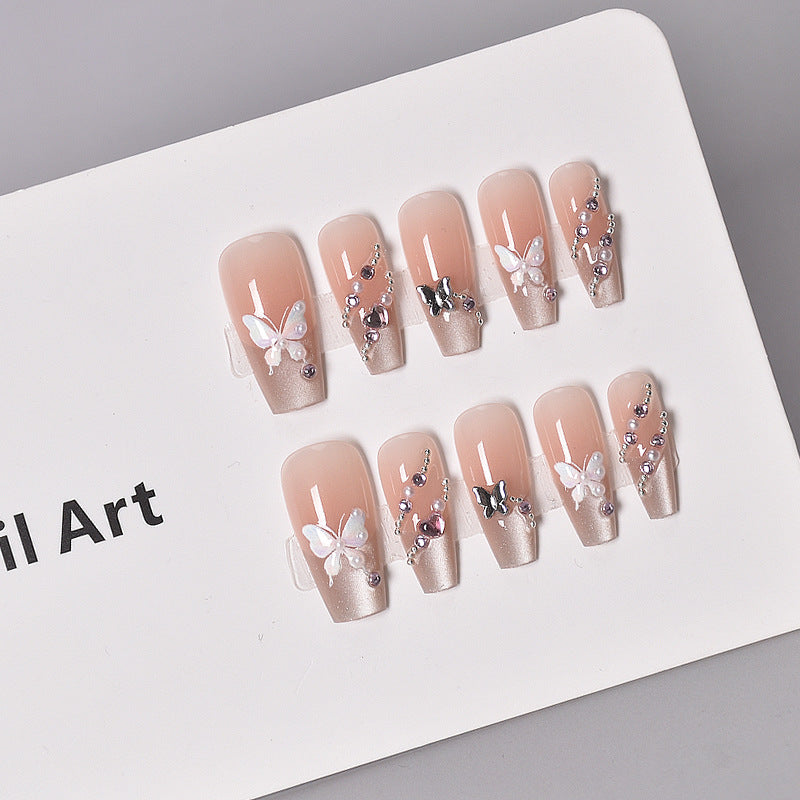 Elegante floral-verzierte Druck-Nagelverlängerungen Brehn