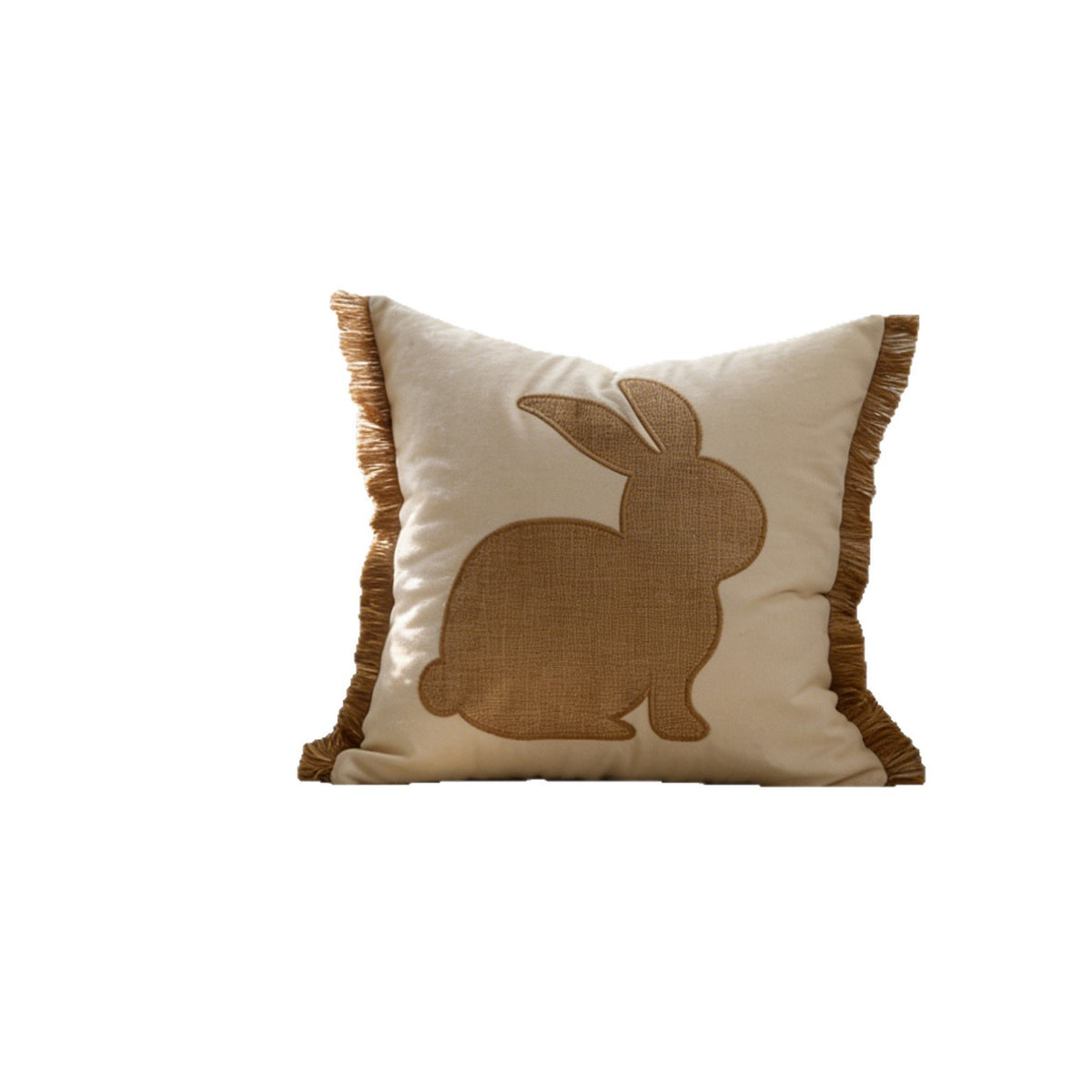Geplüschtes Bunny Applikation Nackenstützkissenbezug mit Pom-Pom Schwanz