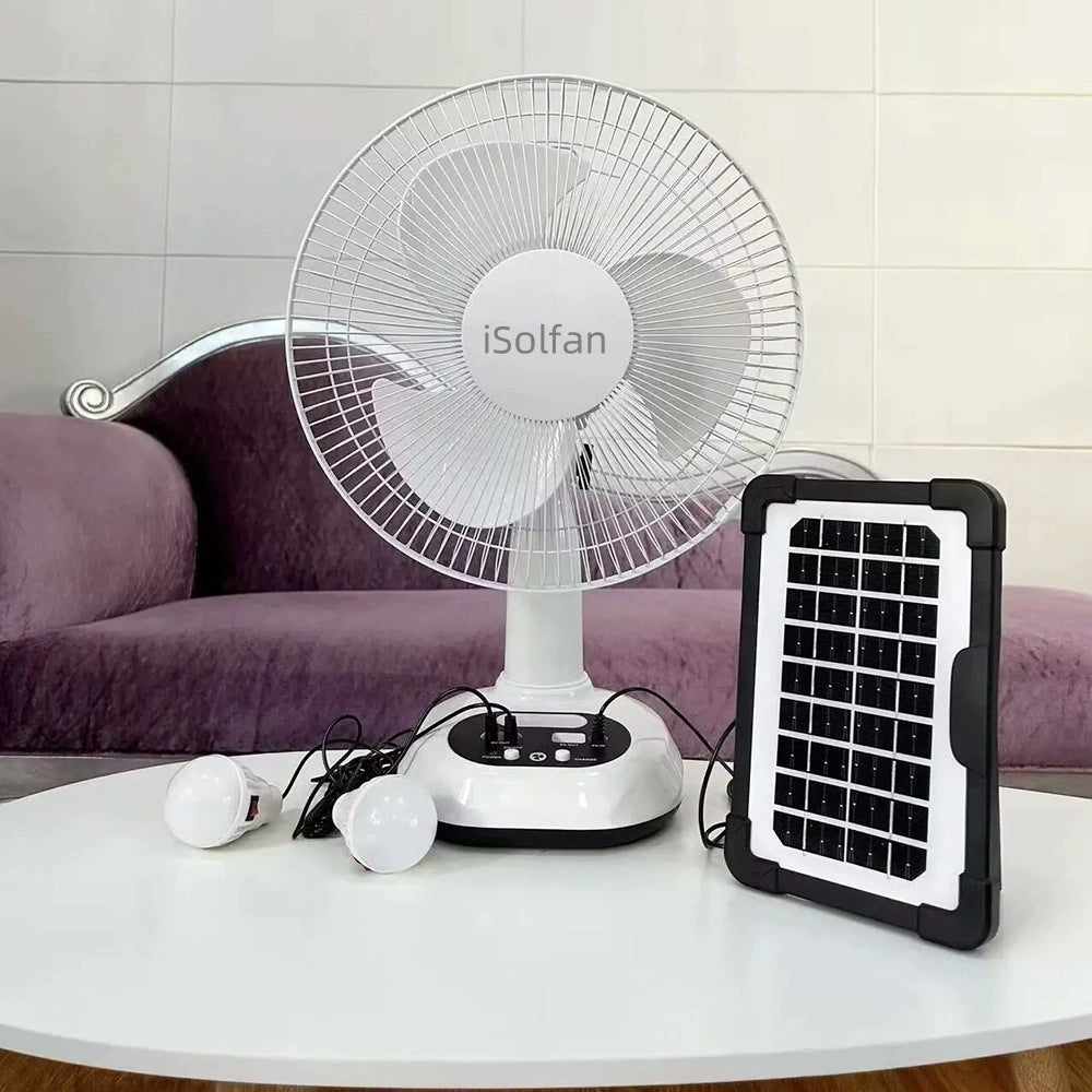 Damen Solarbetriebener Tischventilator mit LED-Beleuchtung Brehn