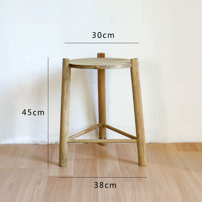 Massiver Holz-Hocker Brehn