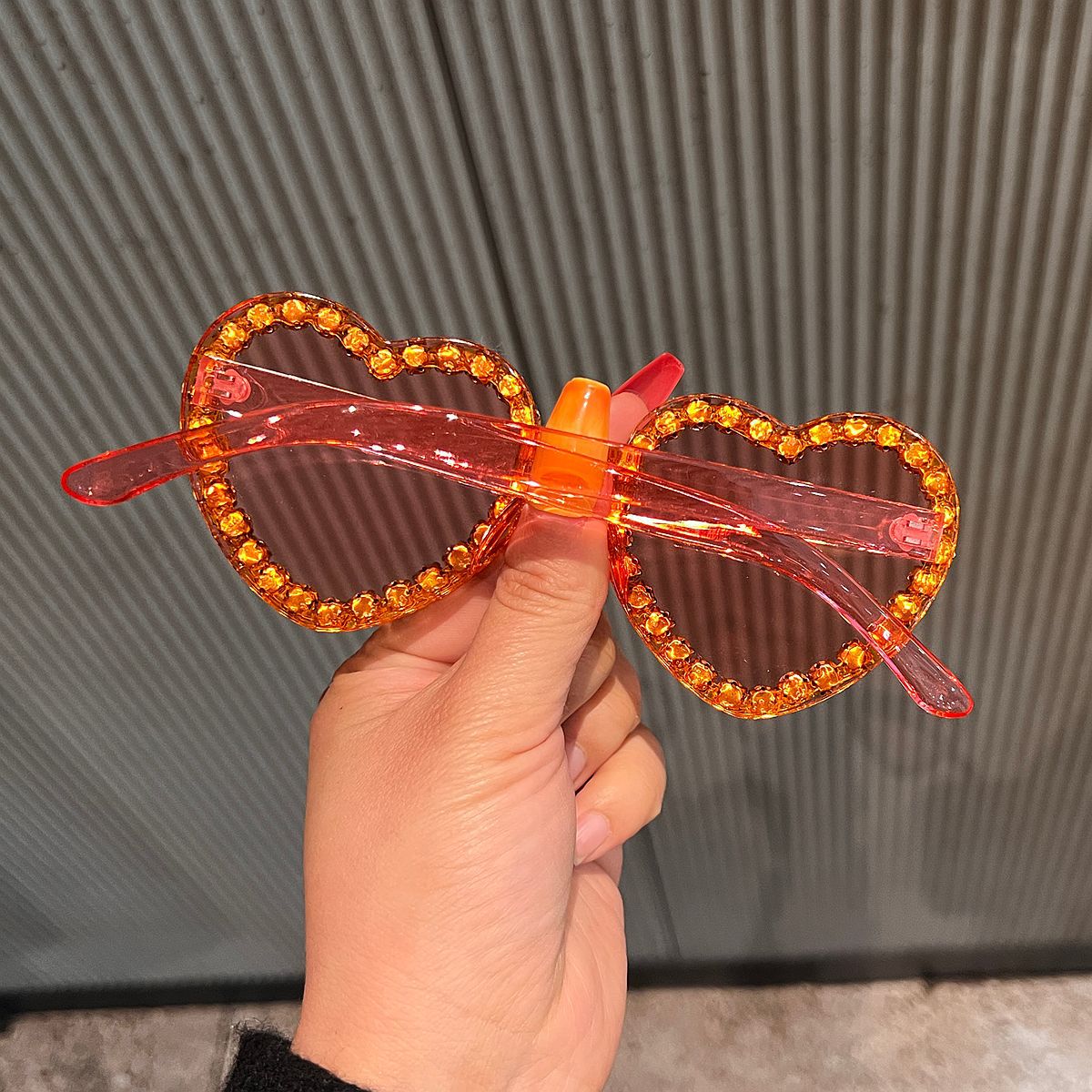 Damen Herzförmige Sonnenbrille mit Strassverzierung Brehn