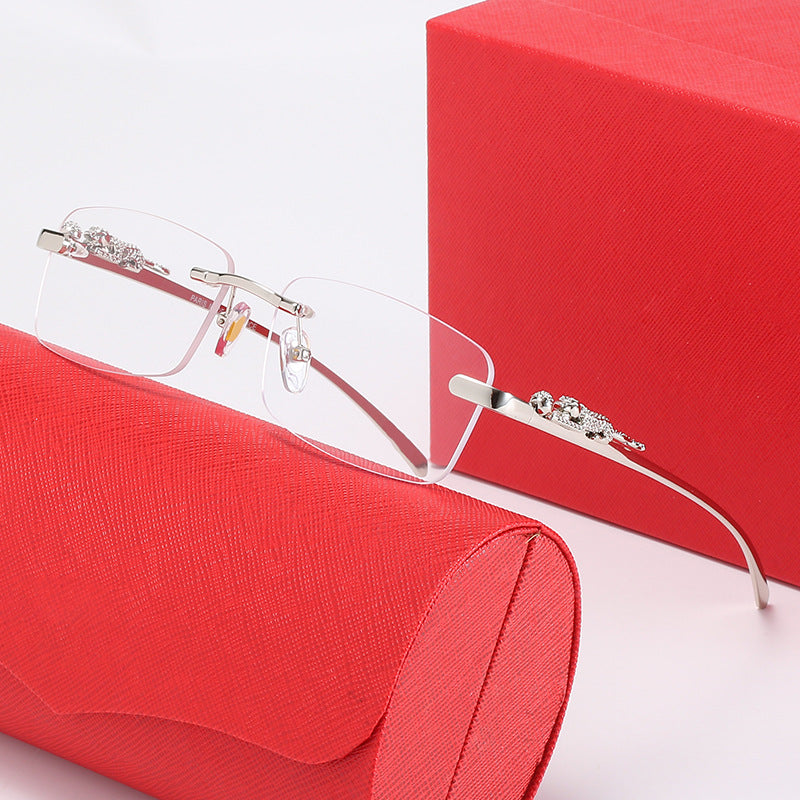 Damen modische Sonnenbrille mit elegantem Metallrahmen und verzierten Bügeln Brehn