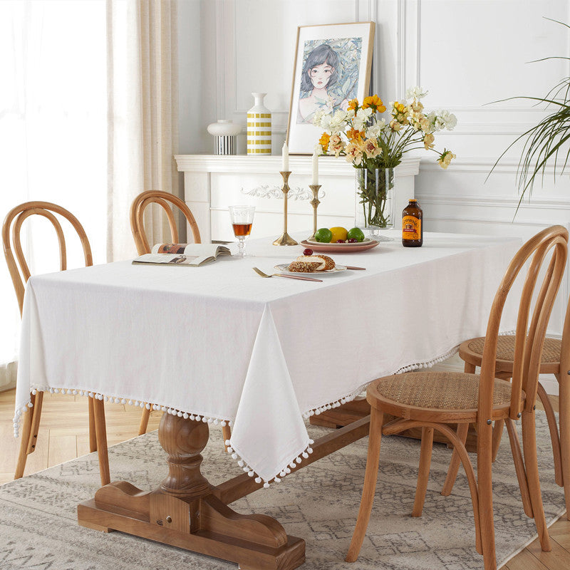 Pom-Pom Trim Tischdecke