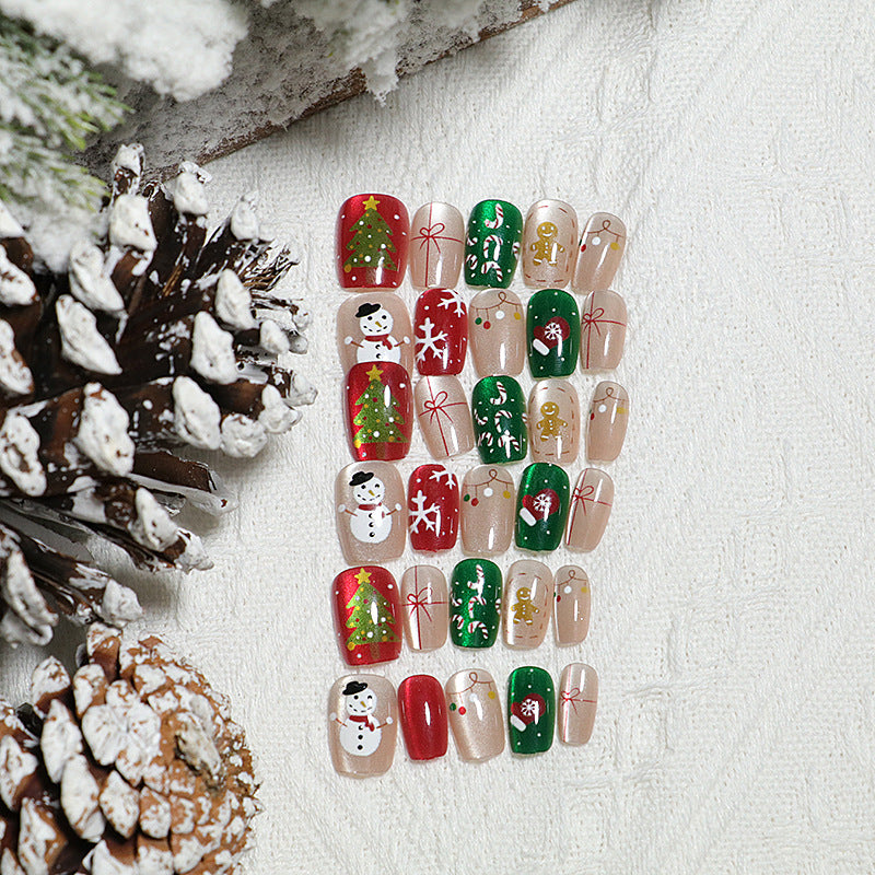Festliches, ferie-themed Press-On Nail Art Set Brehn
