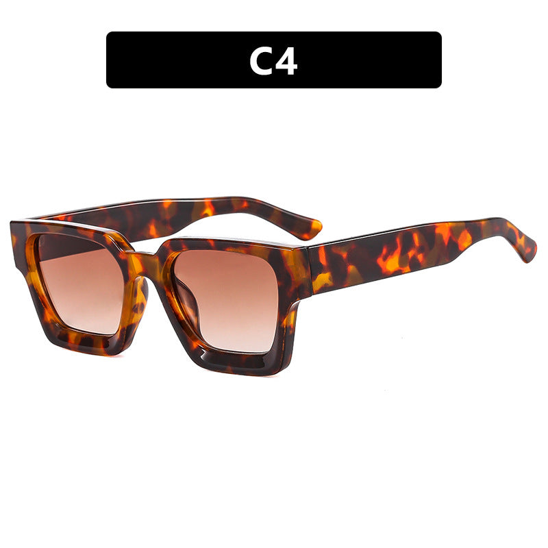 Damen modische quadratische Sonnenbrille mit robustem Rahmen und gelben Gläsern Brehn