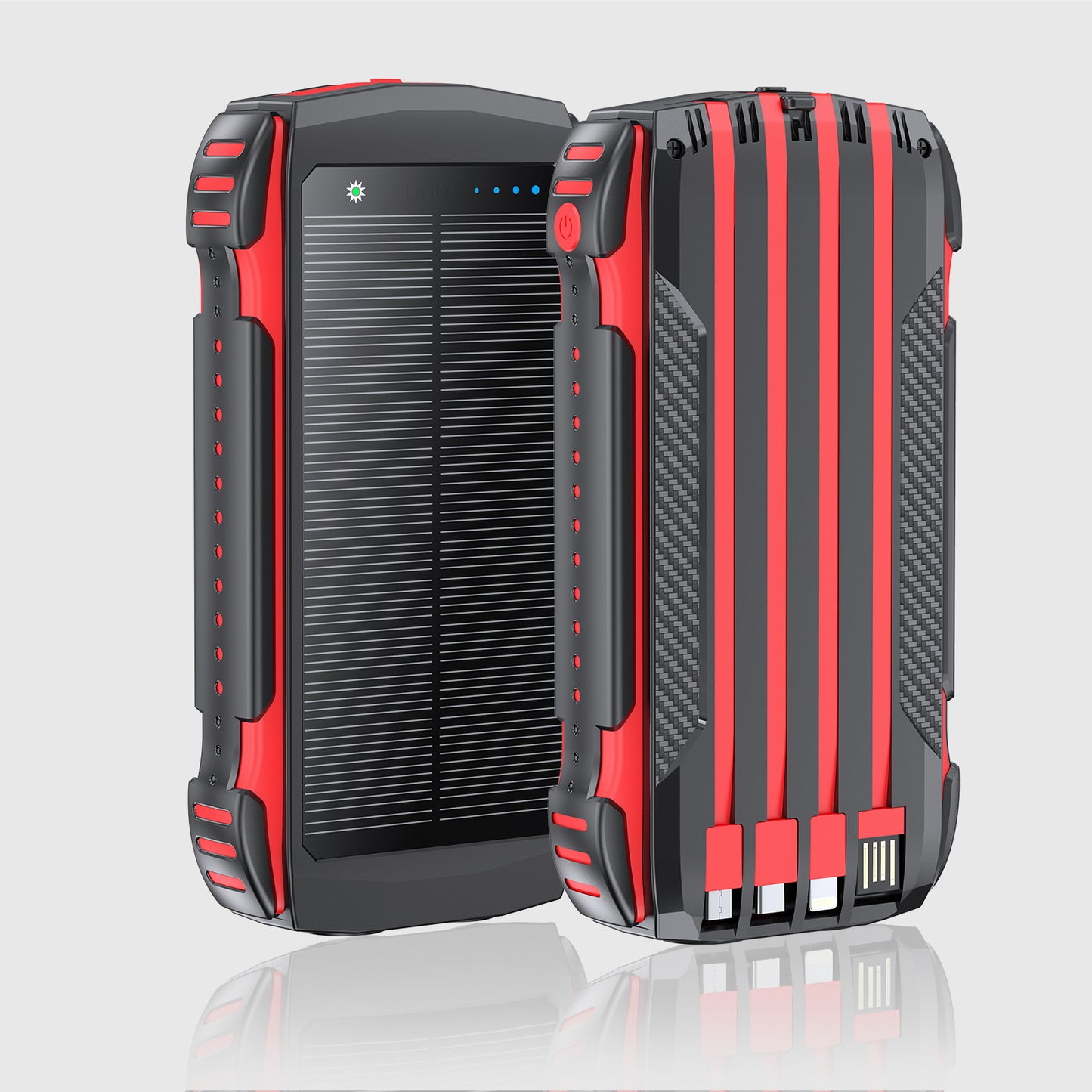 Robuste Solar-Powerbank mit Integrierter LED-Beleuchtung Brehn