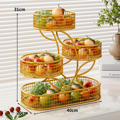 Gestufter Drahtgitter-Theken-Obst- und Snack-Organizer mit Tissuehalter