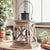Vintage Farmhouse Glas-Panel Getaperte Holzlaterne mit Perforiertem Metall-Schornstein Brehn