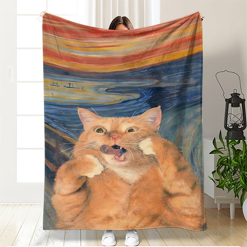 Künstlerische katzenmotivierte Fleece-Decke
