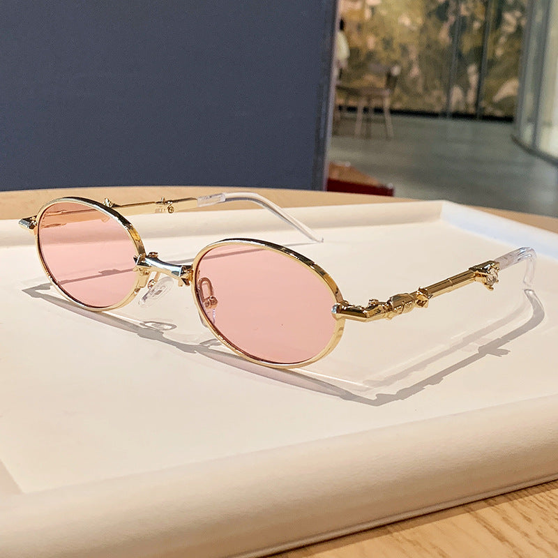 Damen modische Brille mit elegantem Metallgestell und leicht gefärbten Gläsern Brehn