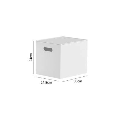 Robuste quadratische Aufbewahrungsbox mit abnehmbarem Deckel und integrierten Grifföffnungen