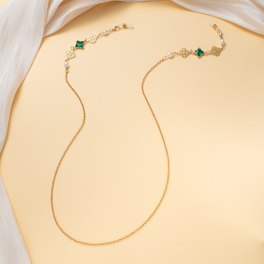 Elegante Edelstein- und Perlen-Brillenband Brehn