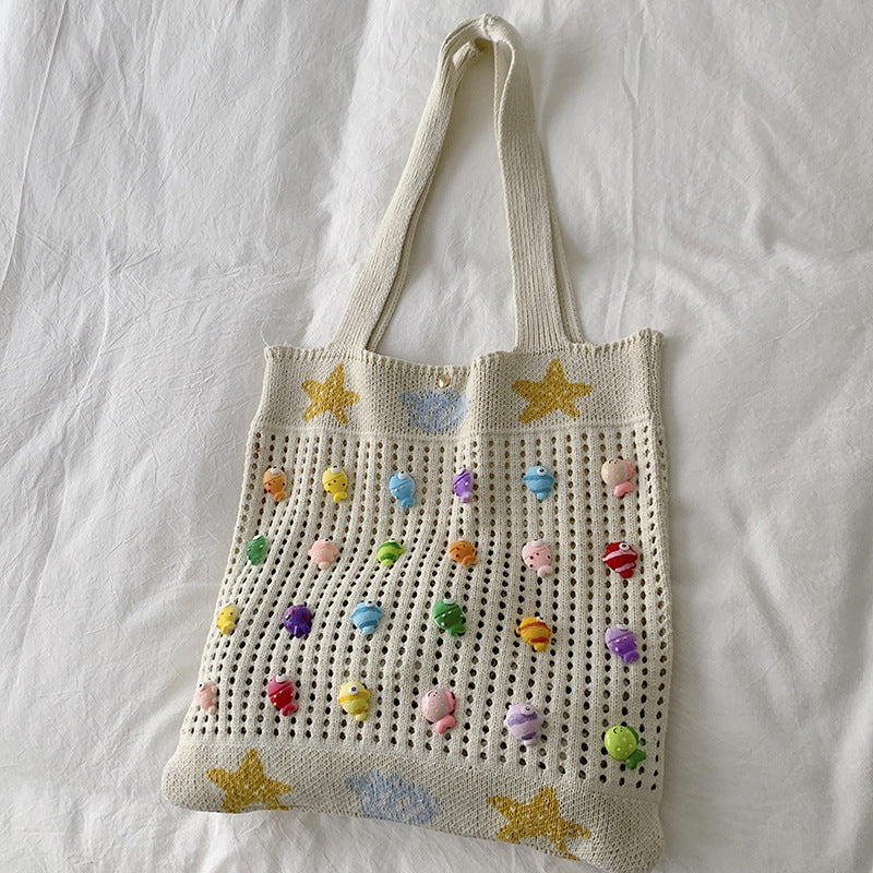 Bunte Dekorative Häkel Tote Bag Brehn