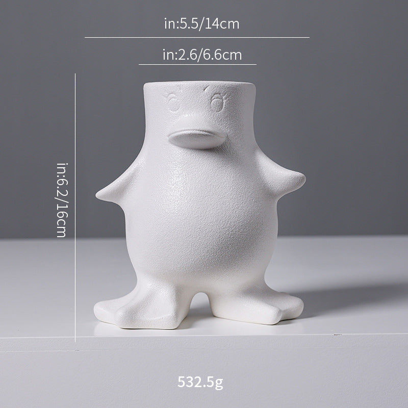 Kreativer Keramik-Ente-Blumentopf