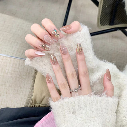 Elegantes Press-On-Nagelset mit funkelnden Akzenten Brehn