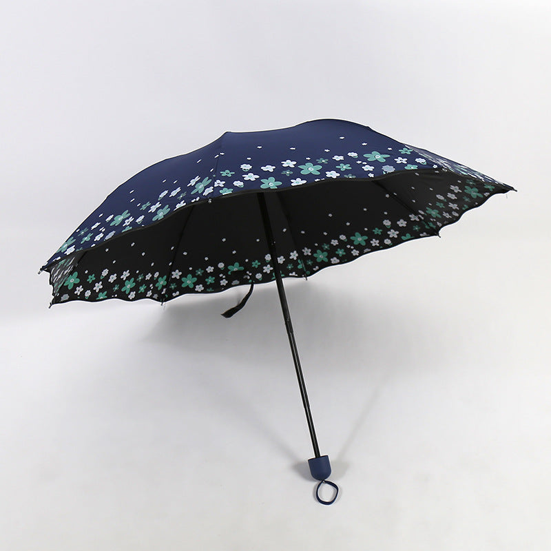 Damen Falt-Regenschirm mit detailliertem Floraldesign Brehn