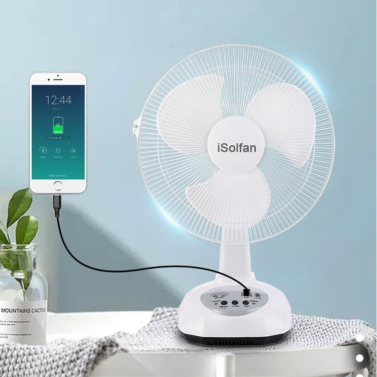 Damen tragbarer Solarbetriebener Ventilator mit integrierter LED-Beleuchtung Brehn