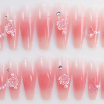 Premium Dekorative Strass Press-On Nagelkunst Brehn
