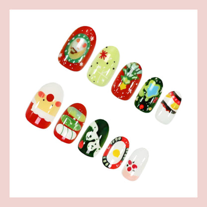 Weihnachtskunstnagelset mit festlichen Motiven und bunten Designs Brehn
