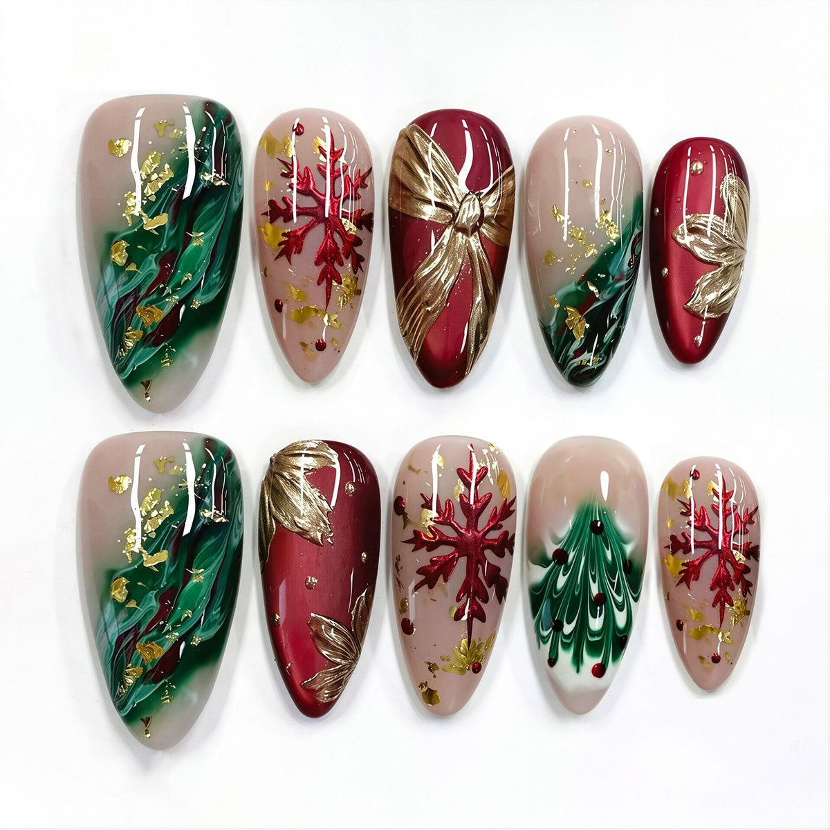Festliches winterliches Druck-Nagelkunst-Set Brehn 1790636457
