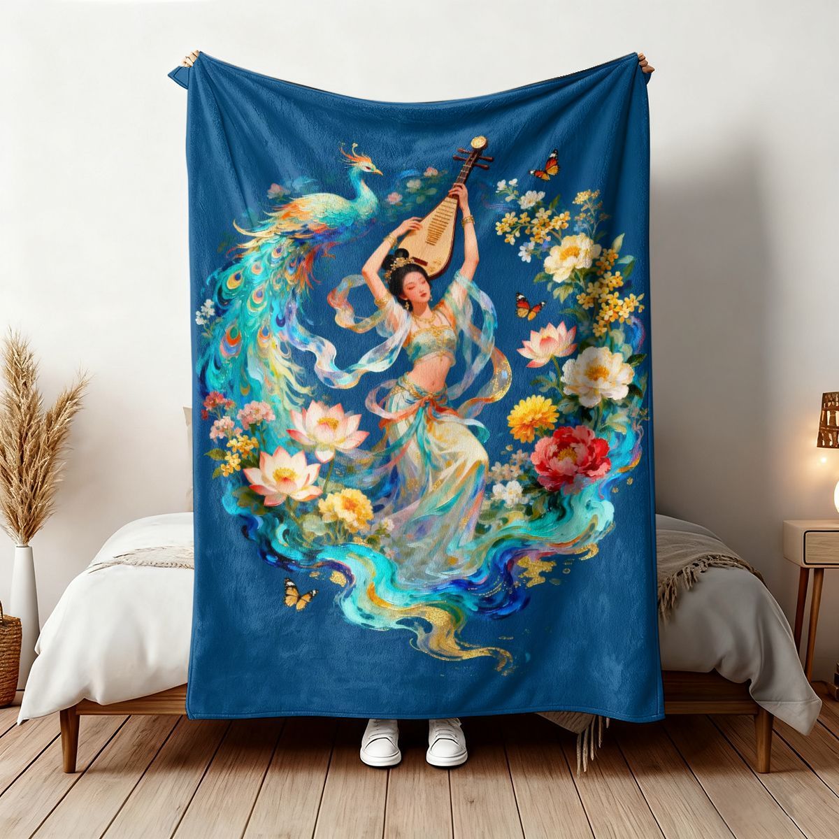 Künstlerisches kulturelles Print-Fleece-Wurfdecke