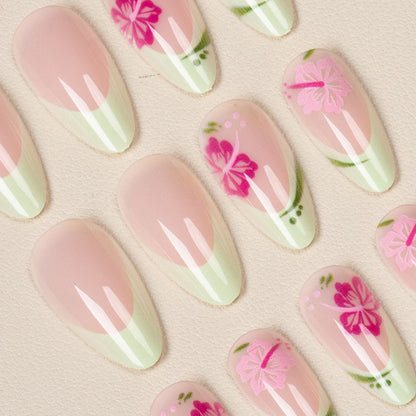 Künstlerische florale Akzent-Faux-Nägel