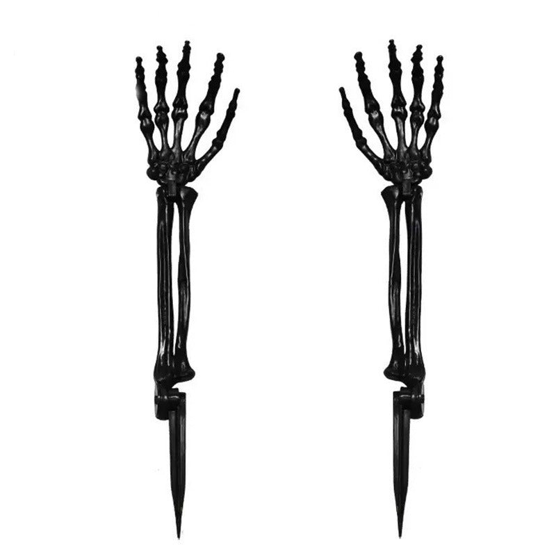 Bewegliche Skelett-Hand Erdspieße für Halloween-Gartendekoration aus wetterfestem Kunststoff