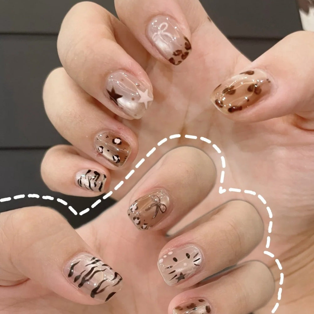 Niedliches Bären-Thema Press-On Nagelset Brehn