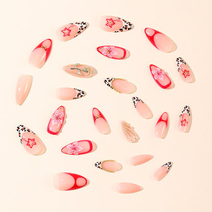 Elegante 3D Blumen- und Tierdruck Nagelkunst Extensions Brehn