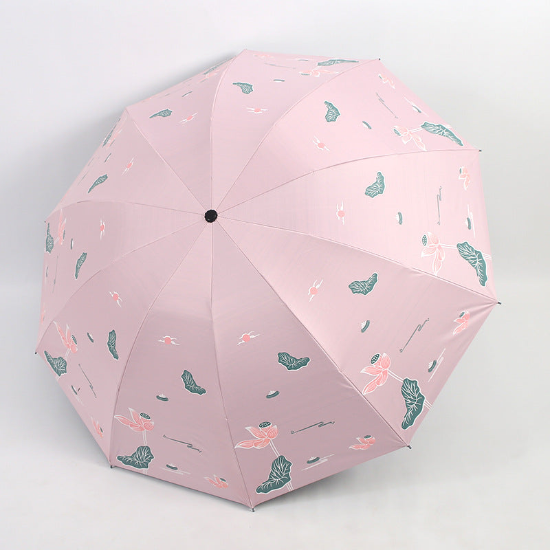 Damen Faltbarer Regenschirm mit floralen Akzenten Brehn