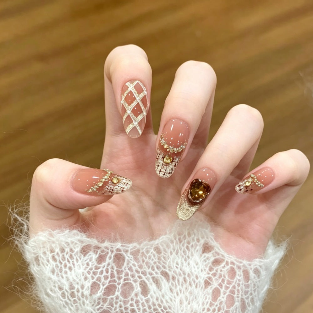 Künstlerisches Press-On-Nagelset mit Sternenmotiv Brehn