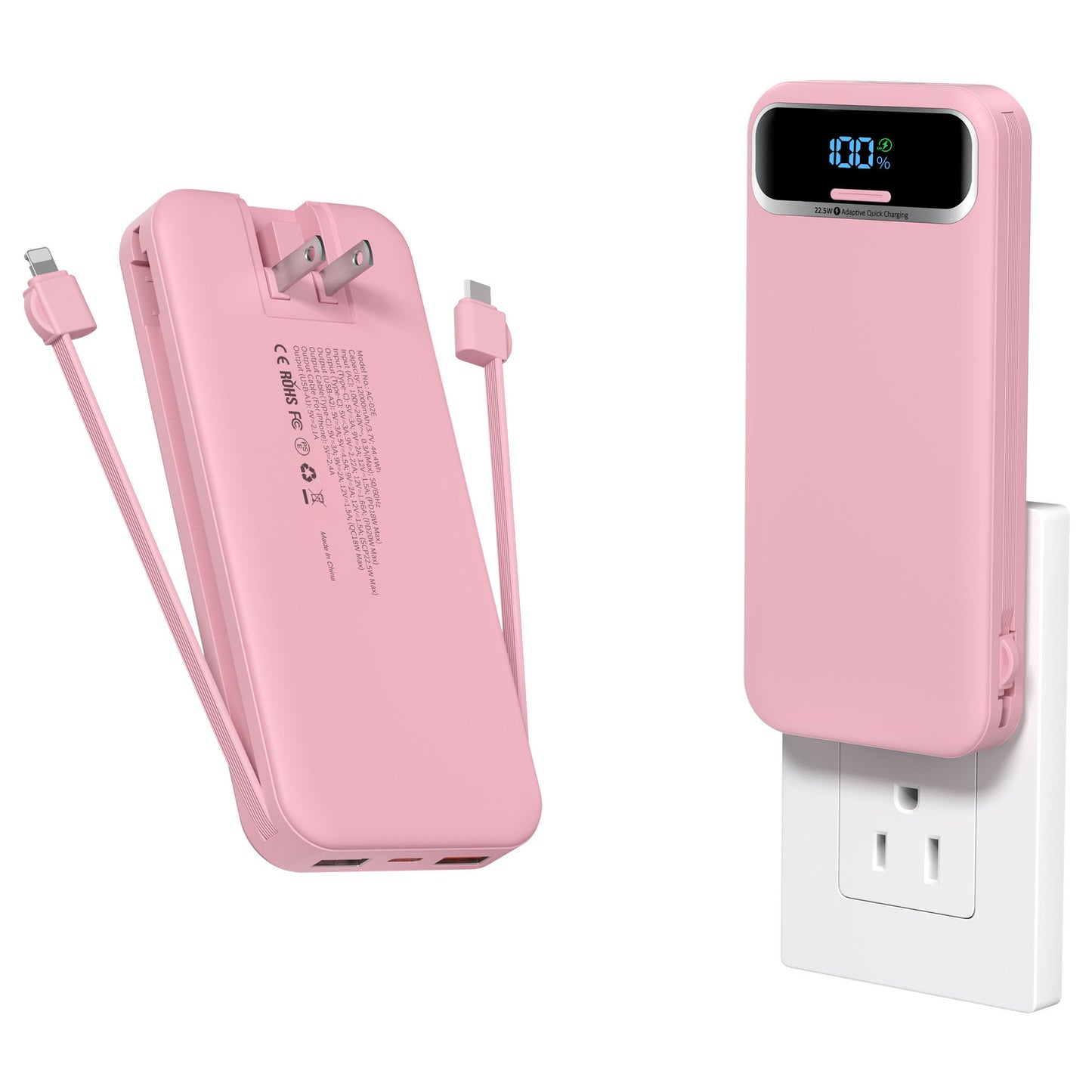 Powerbank mit Integriertem Ladegerät und Lcd-Display Brehn