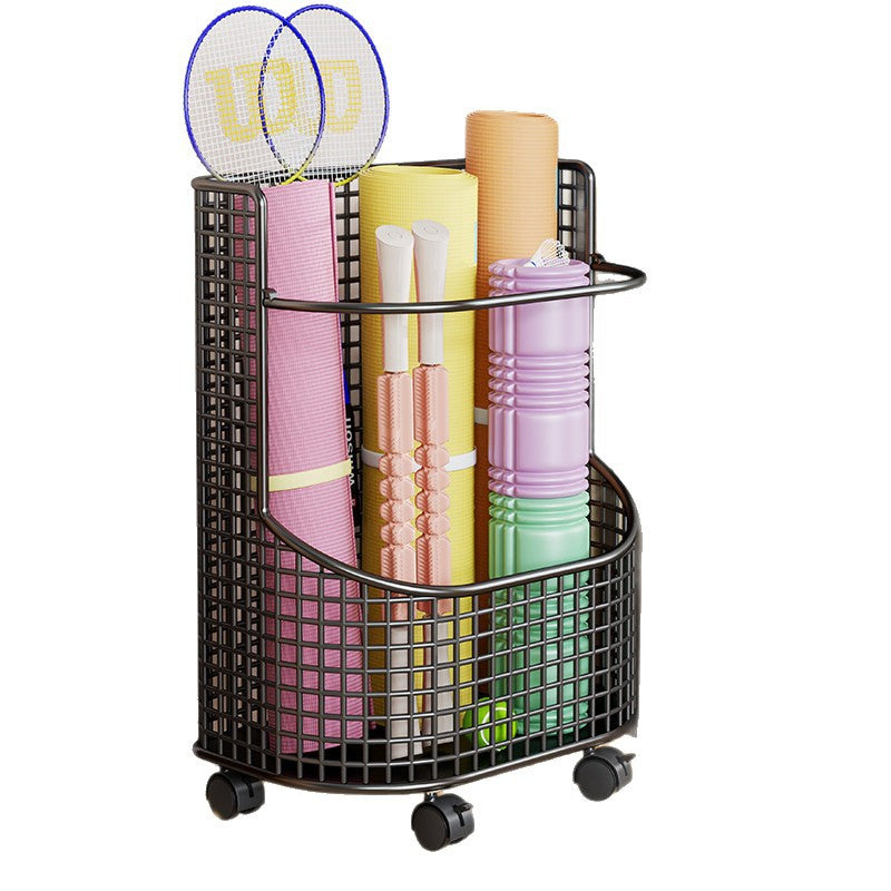 Vertikaler Mesh-Sportequipment- und Yogamatten-Organizer-Korb