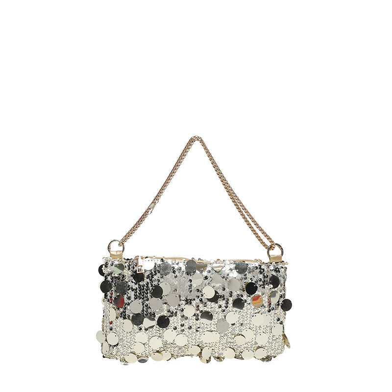 WoGlamorous Abend Pailletten Clutch Brehn