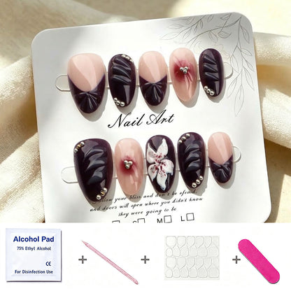 Künstlerisches Floral Press-On Nagelset
