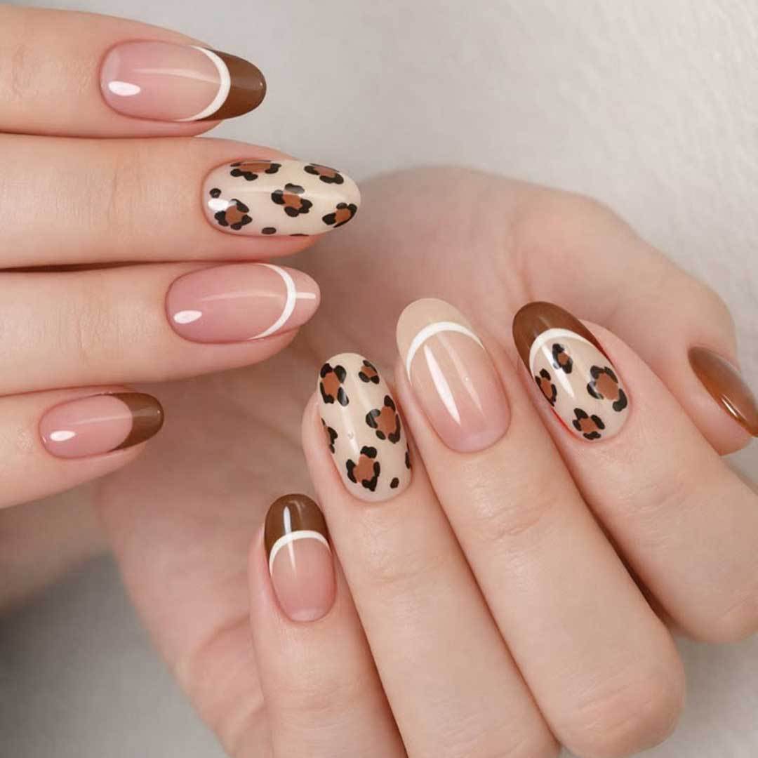 Wildtierdruck-Nagelkunst-Set