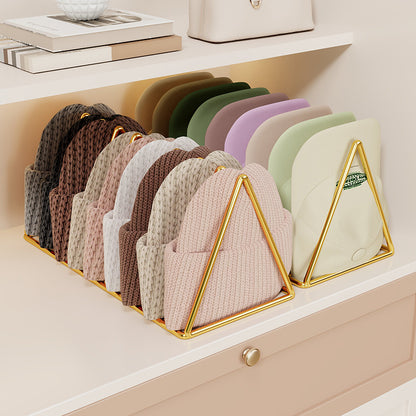 Dreieckiger Gold Metall Multi-Slot Mütze und Strickmützen Organizer Regal