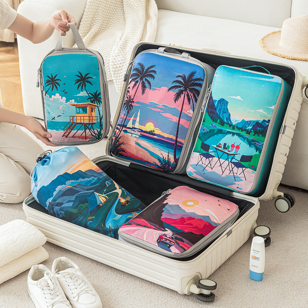 Set Von Reiseorganisatoren Mit Einzigartigen Naturmotiven Brehn