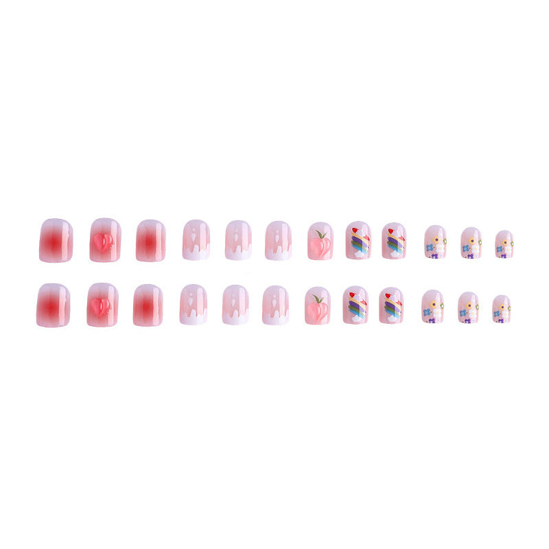 Süßes Obst-Themen Press-On Nagelkunst Set