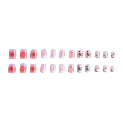 Süßes Obst-Themen Press-On Nagelkunst Set
