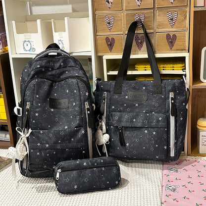 Sternen-Print Mehrfach-Taschen Rucksack Set
