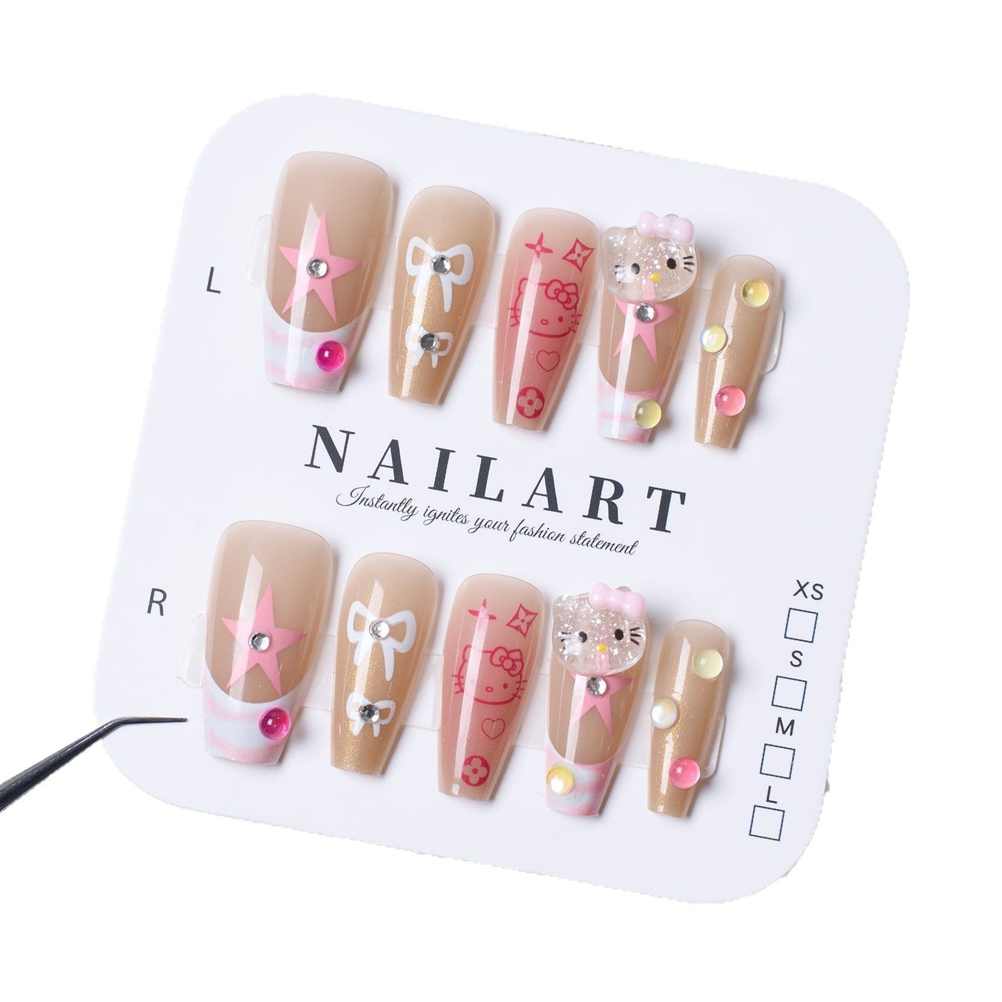 Süßes Charakter-Themen Press-On Nagelset Brehn