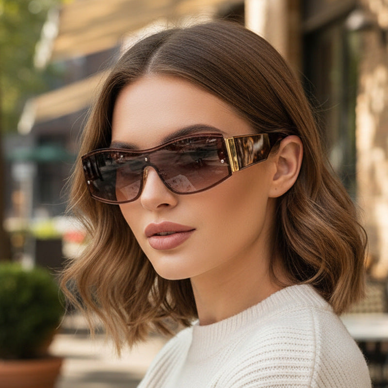 Damen Modische Sonnenbrille mit markantem Design und robustem Rahmen Brehn
