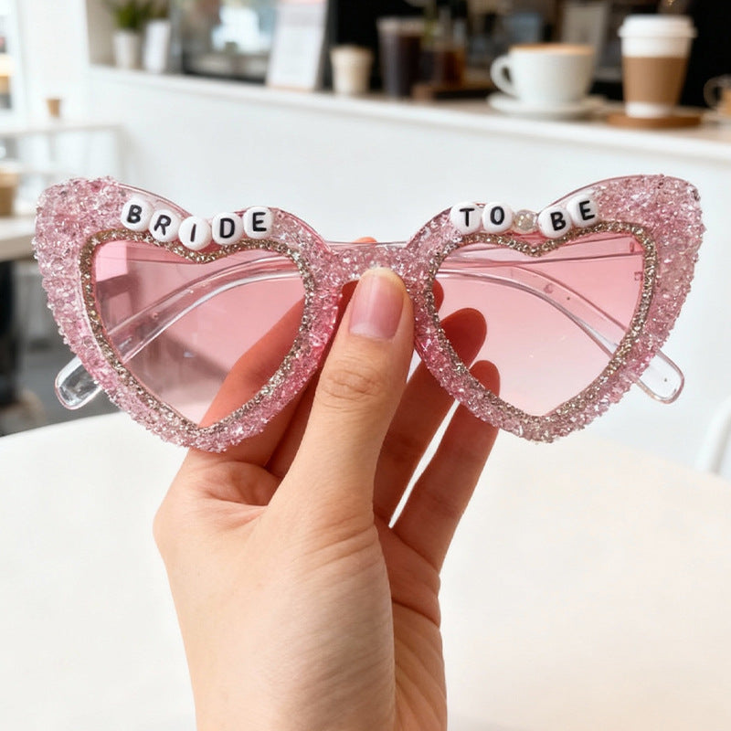 Rhinestone-beschmückte Herz-Sonnenbrille Brehn