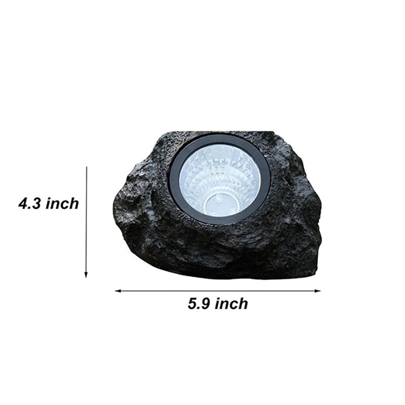 Solarbetriebene LED-Faux-Rock-Gartenstrahler mit integriertem Solarpanel und wetterfestem strukturiertem Har Gehäuse Brehn