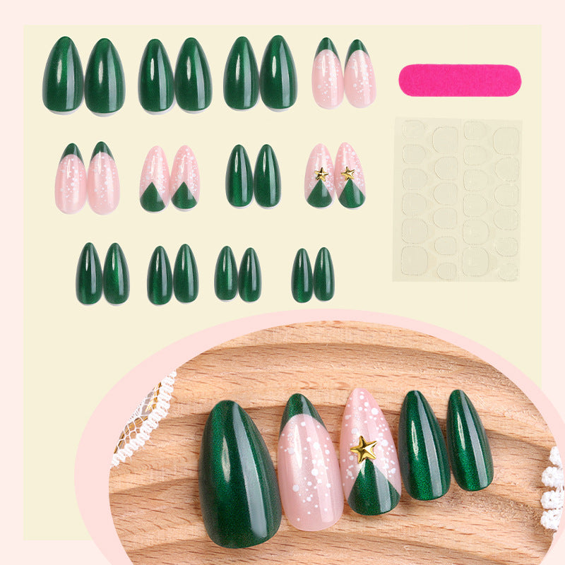Deluxe Press-On-Nägel-Set mit von Weihnachten inspirierten Designs Brehn
