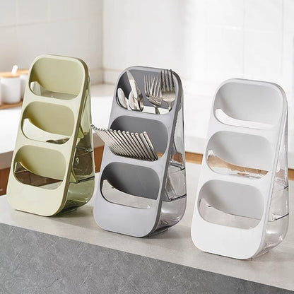 Dreifach Spülschwamm- und Bürstenhalter mit Tropfschale